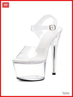 7 Inch Clear Platform Heels Ankle Strap Stiletto Pole Dance Exotic Dancer Shoes